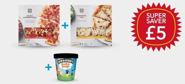 Two pizzas and a tub of Ben & Jerry’s are just £5 at Co-op